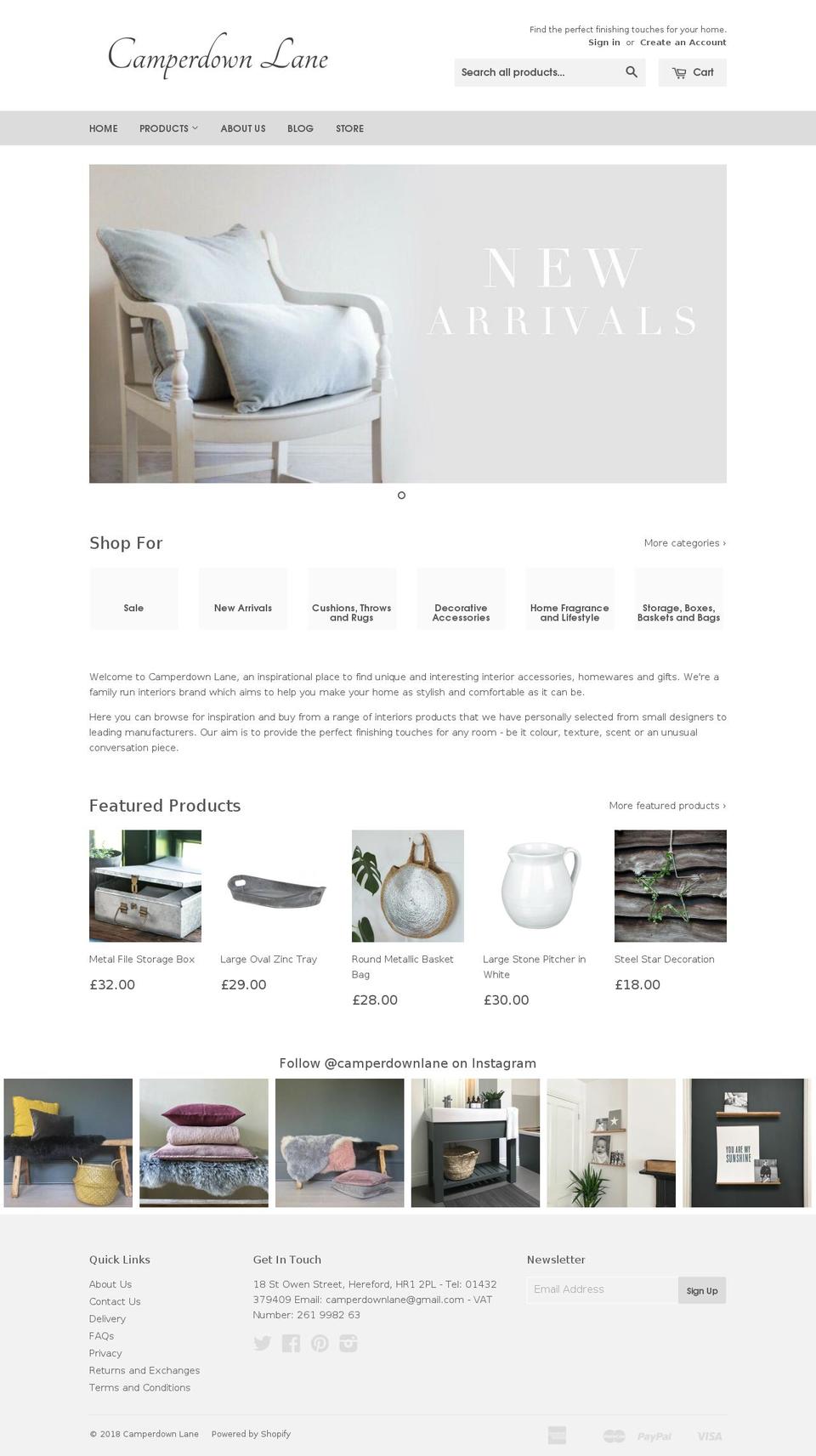 camperdownlane.com — Shopify storefront screenshot