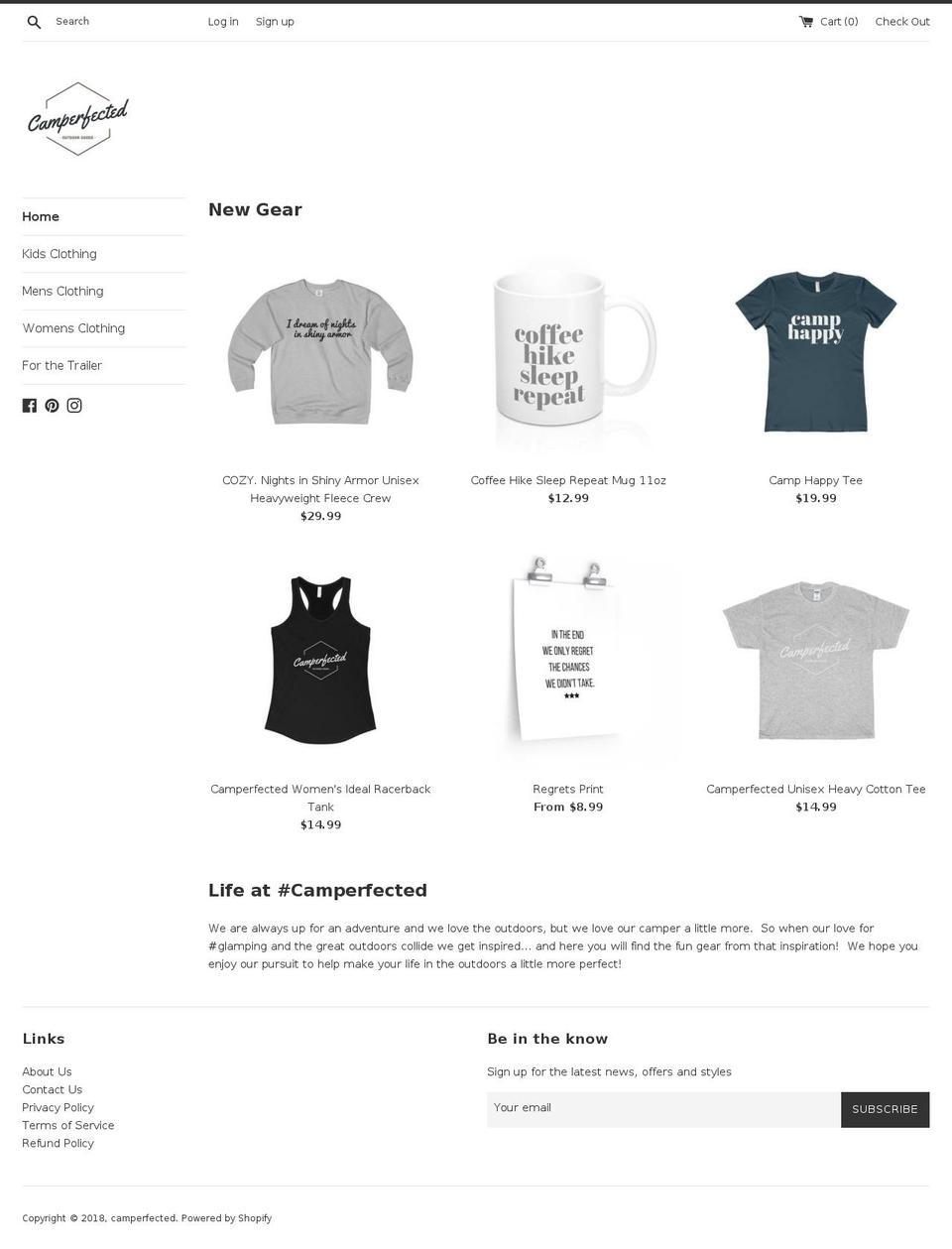 camperfected.com — Shopify storefront screenshot