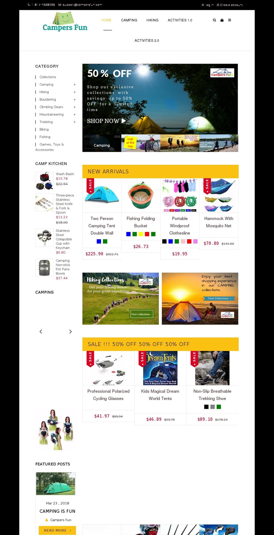 campersfun.com shopify website screenshot