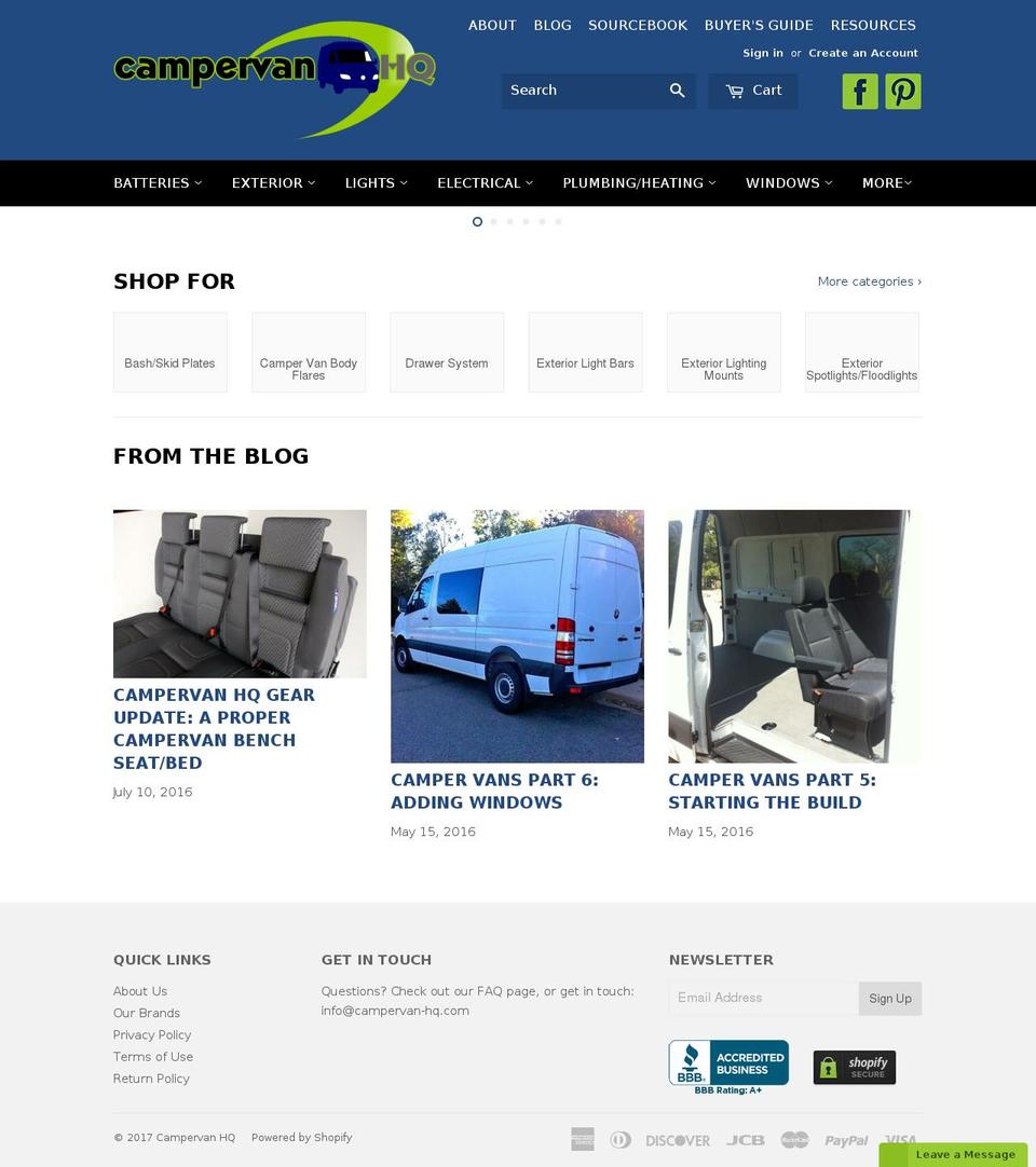 campervan-hq.com shopify website screenshot