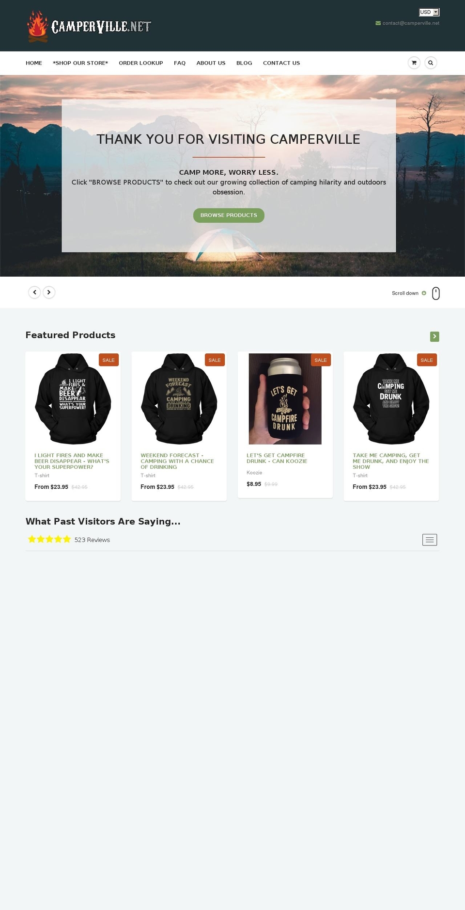 camperville.net shopify website screenshot