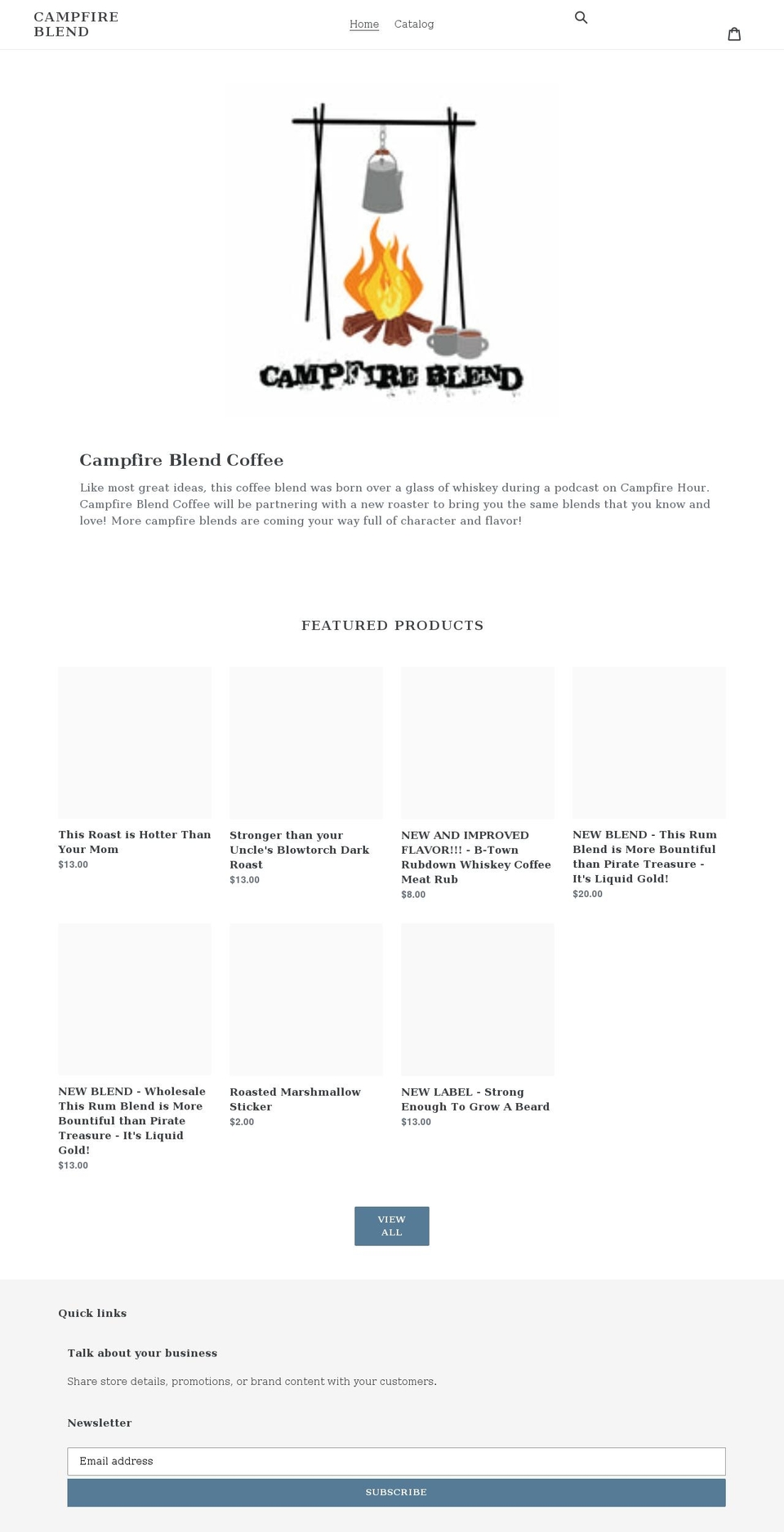 campfire-blend.myshopify.com shopify website screenshot
