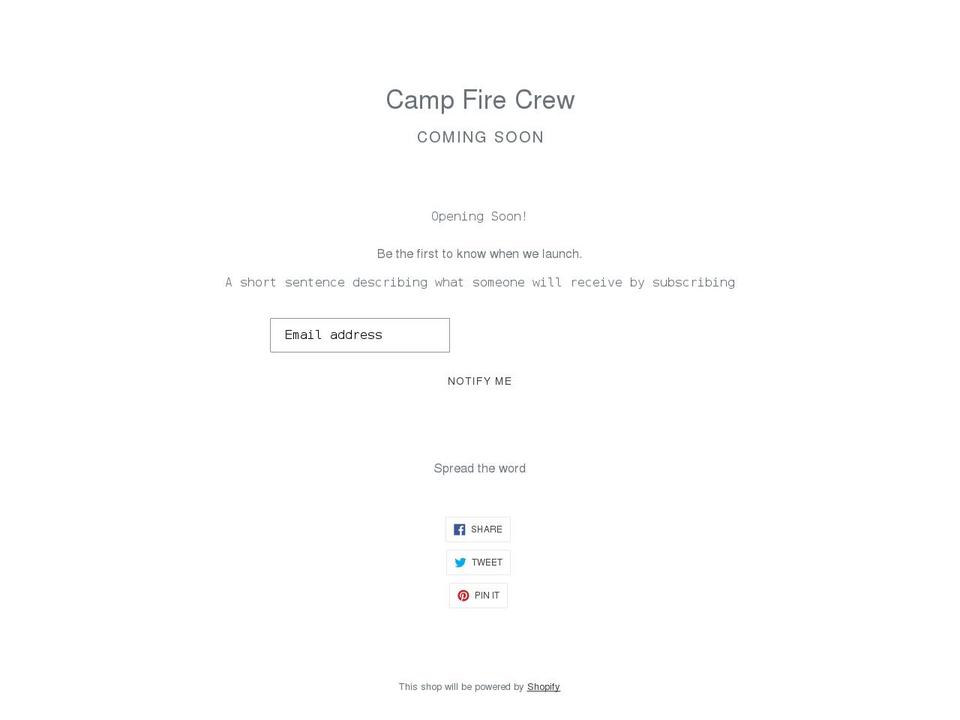 campfirecrew.com shopify website screenshot