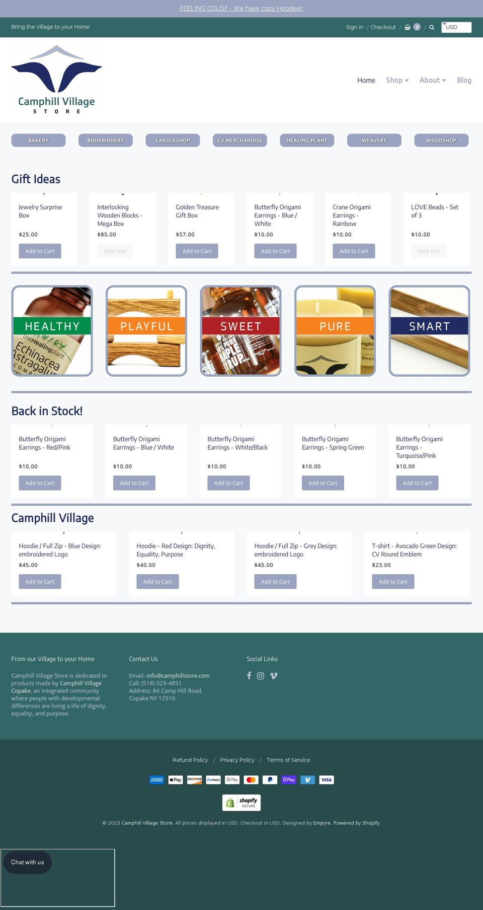 camphillstore.com — Shopify storefront screenshot