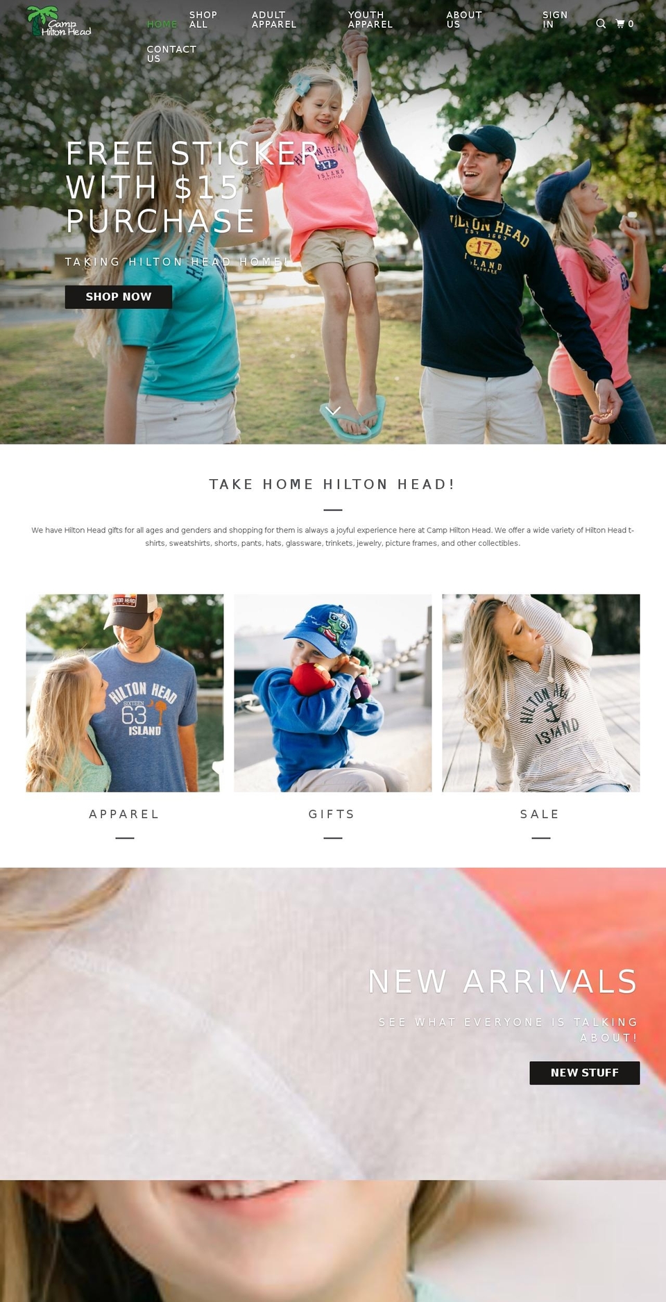 camphiltonhead.com — Shopify storefront screenshot