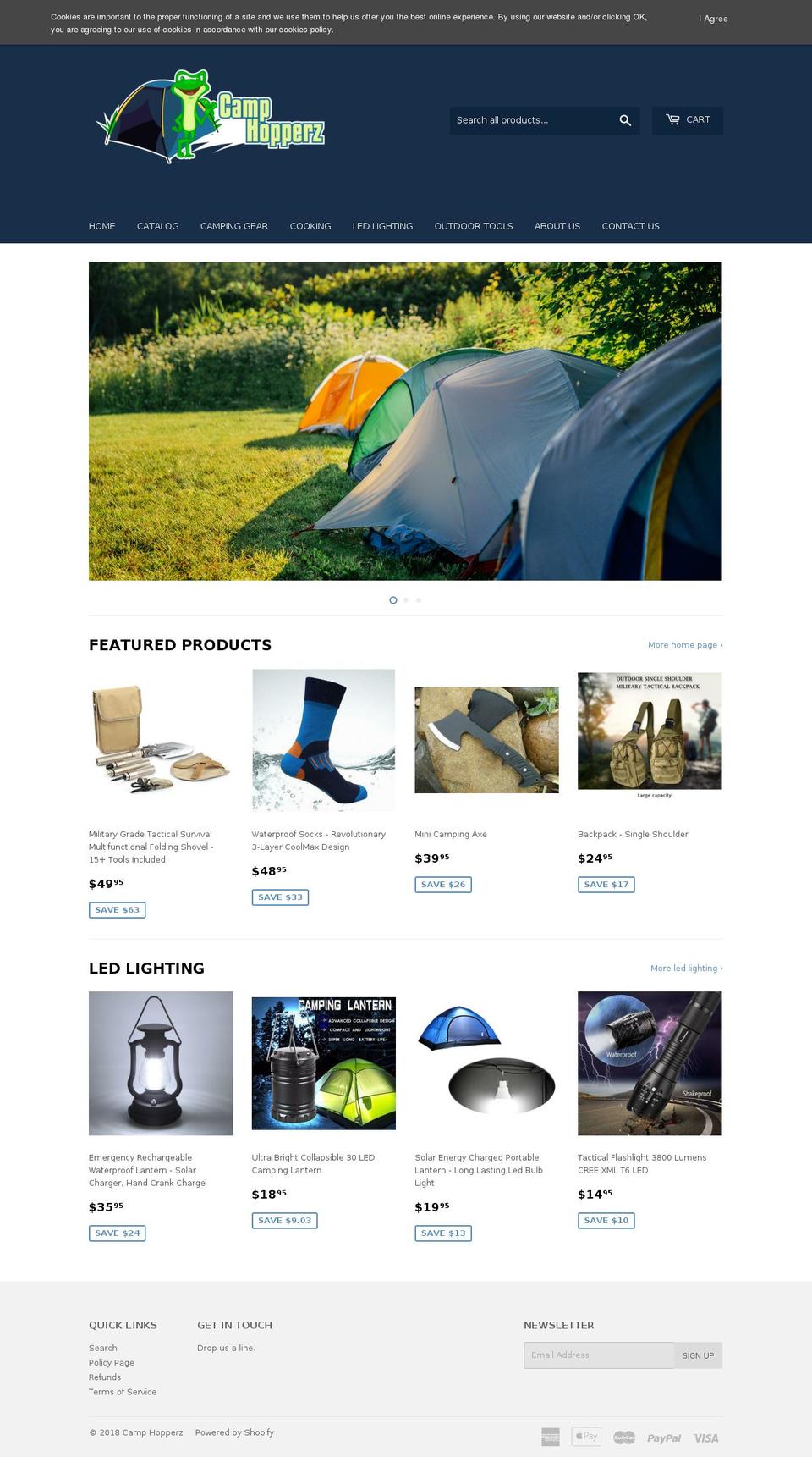 camphopperz.com shopify website screenshot