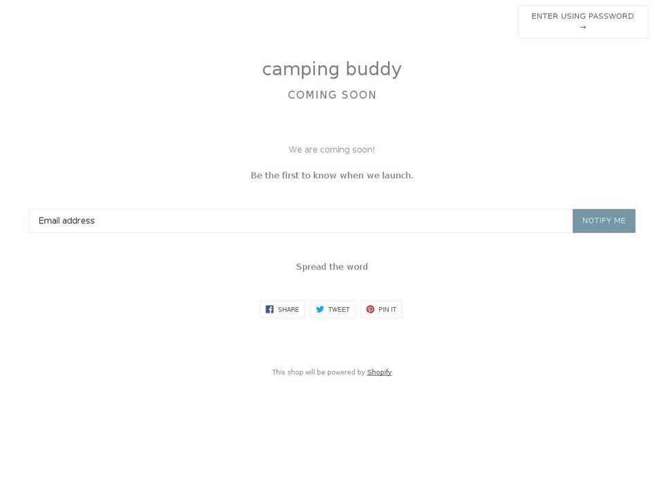 camping-buddy.com — Shopify storefront screenshot
