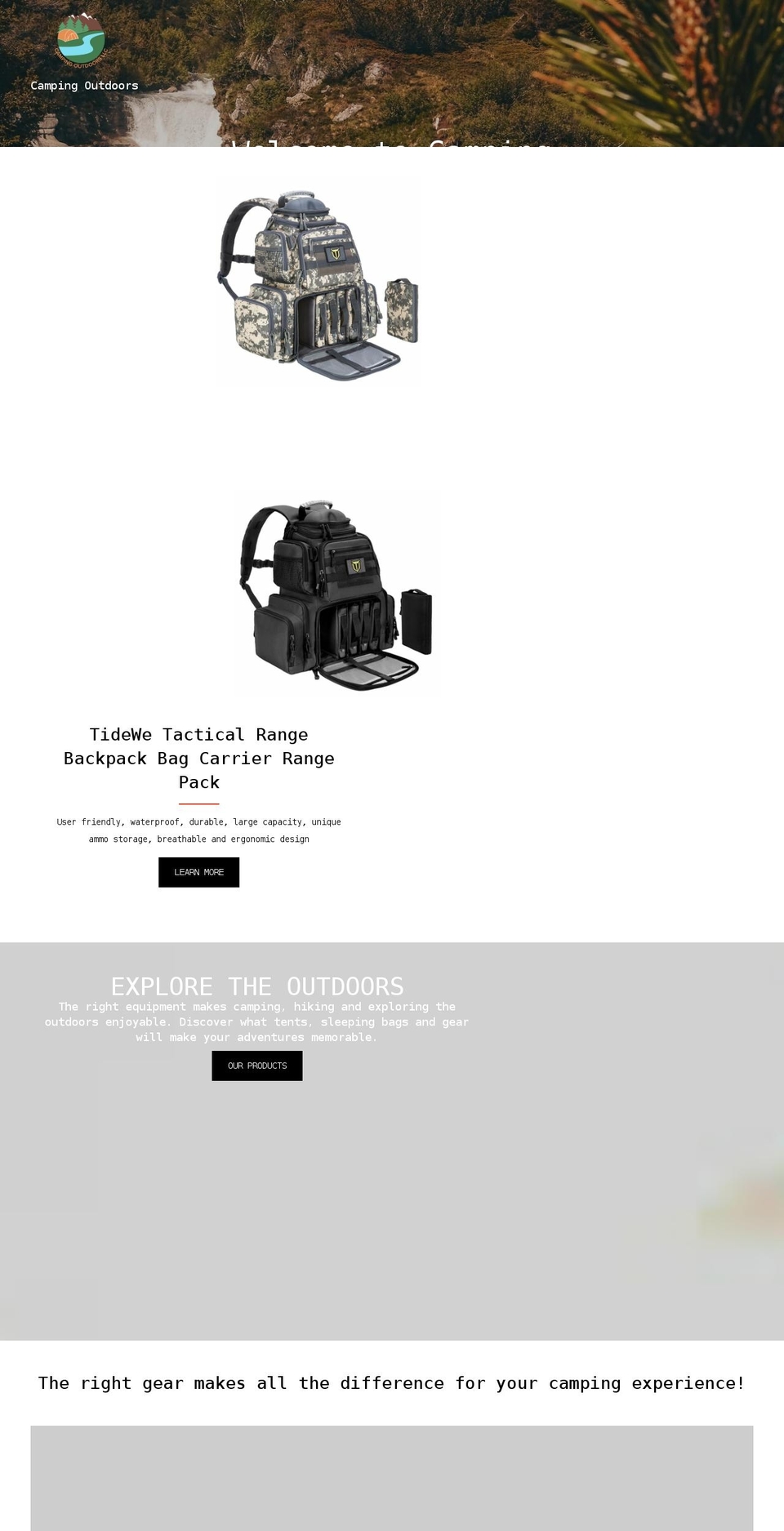 camping-outdoors.com shopify website screenshot