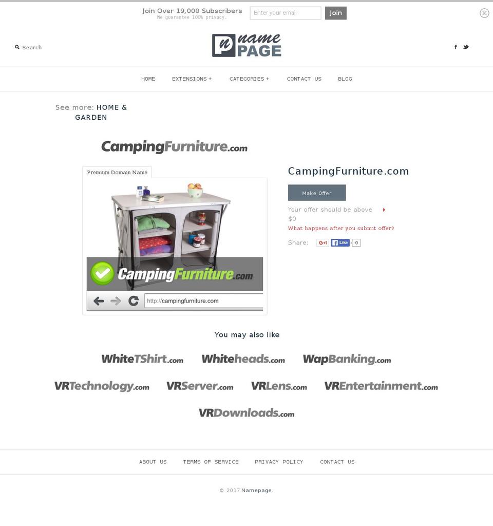 campingfurniture.com shopify website screenshot