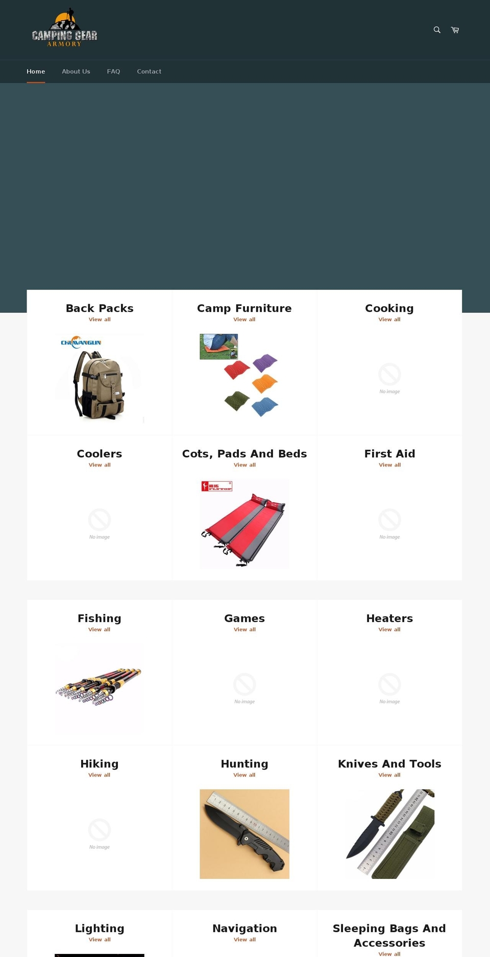 campinggeararmory.com — Shopify storefront screenshot