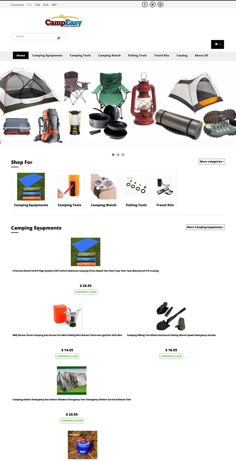 campingkenora.com shopify website screenshot