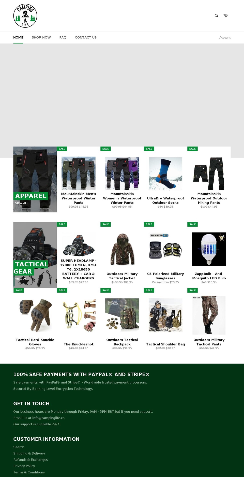 campinglife.co shopify website screenshot