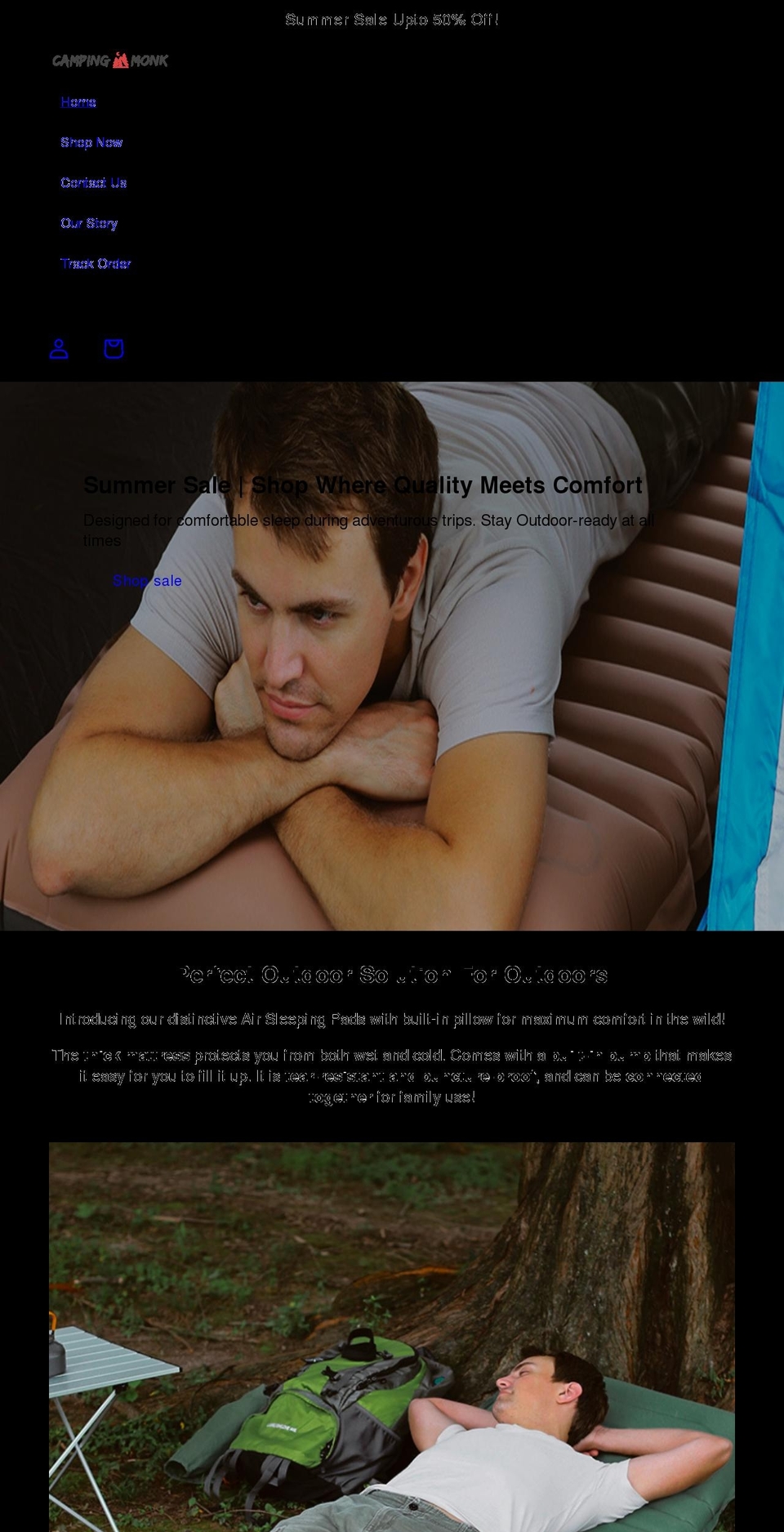 campingmonk.com shopify website screenshot