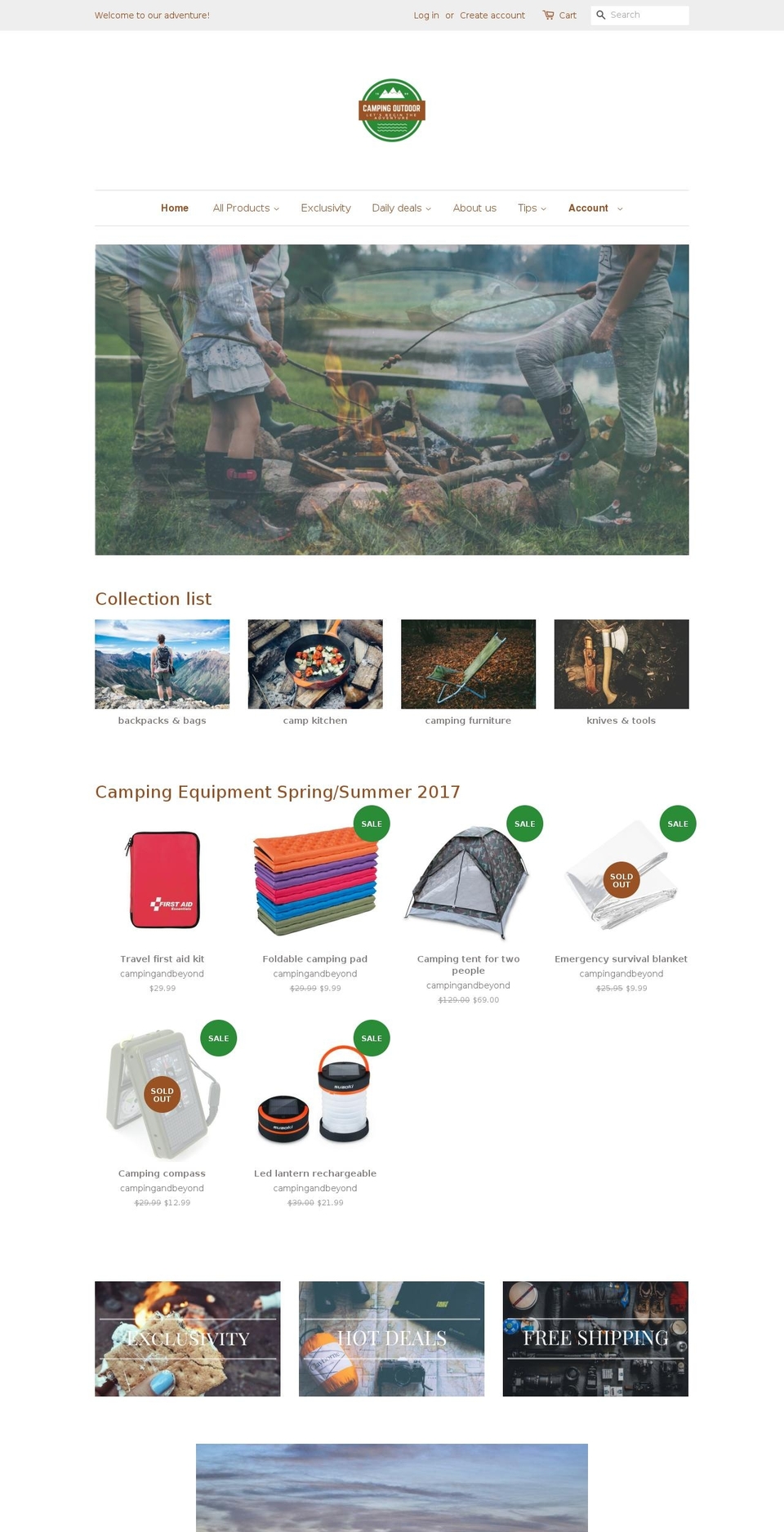 campingooutdoor.com — Shopify storefront screenshot
