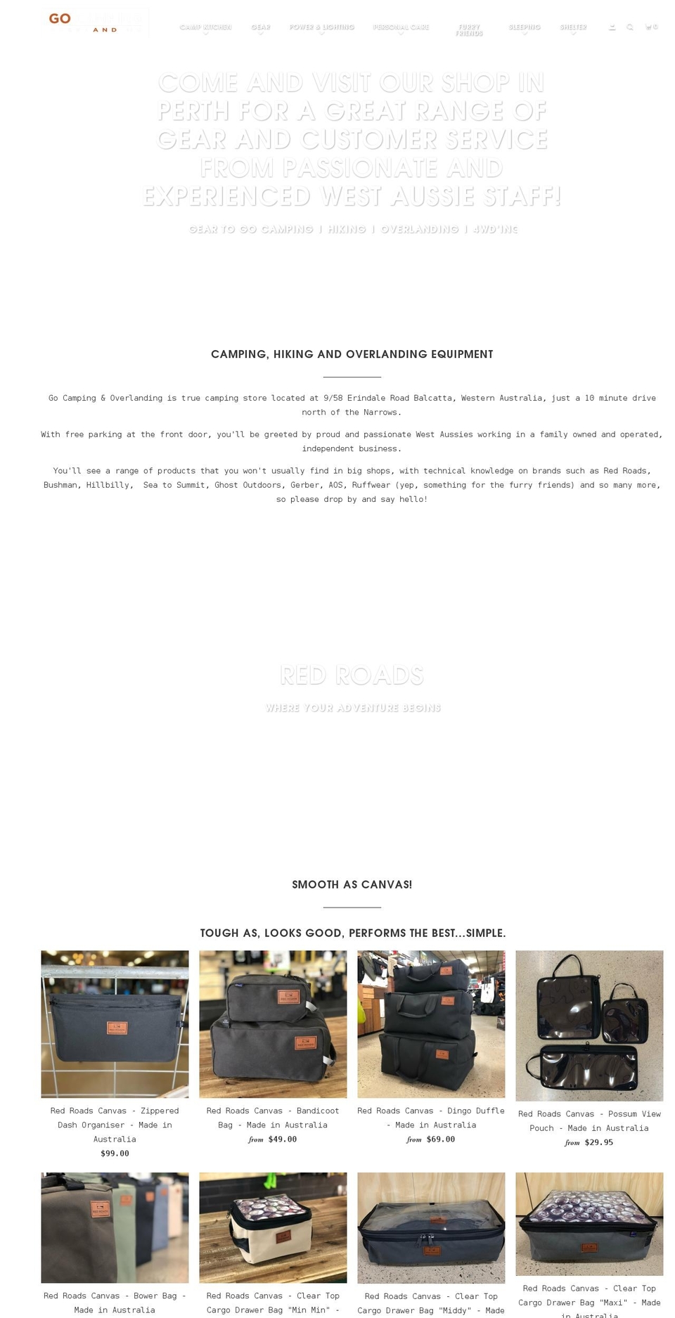 campingoverlanding.com.au shopify website screenshot