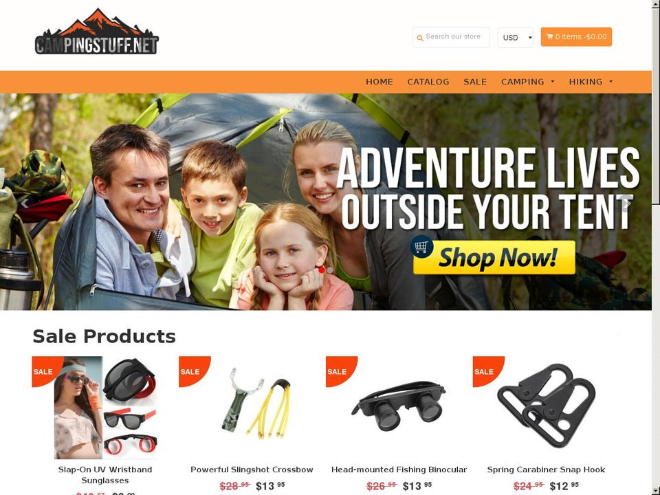EcomClub Shopify theme site example campingstuff.net