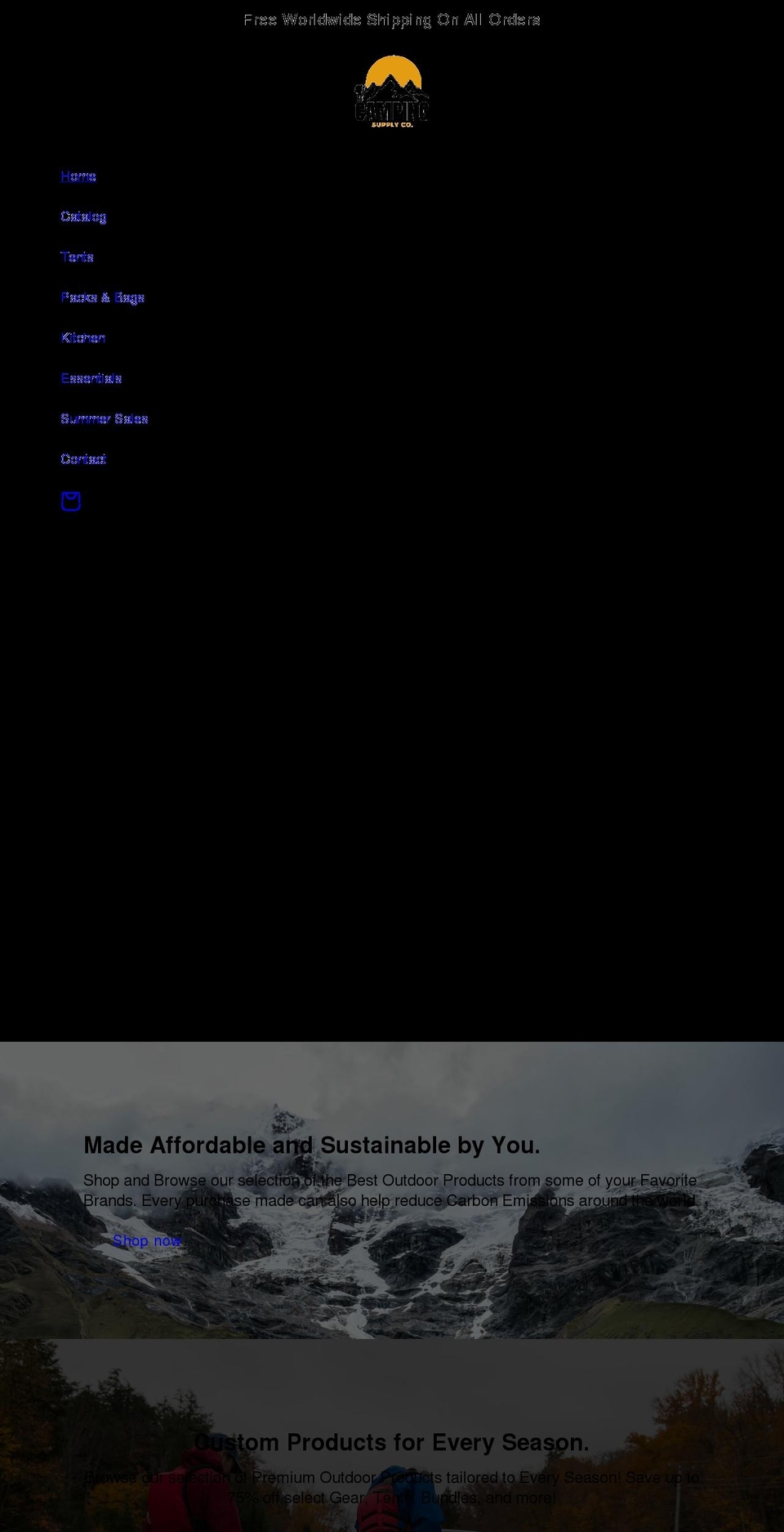campingsupplyco.com shopify website screenshot