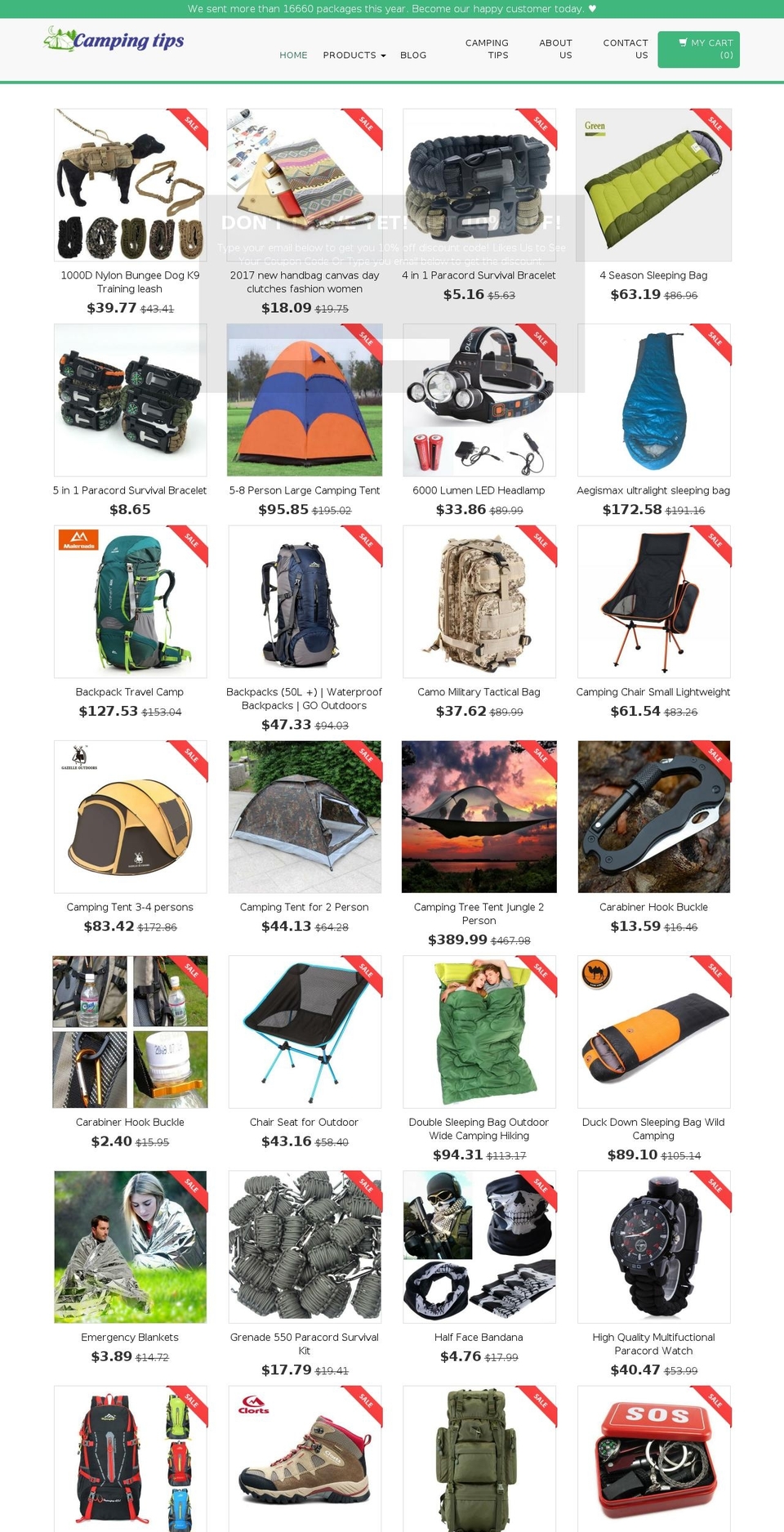 campingtips.info shopify website screenshot