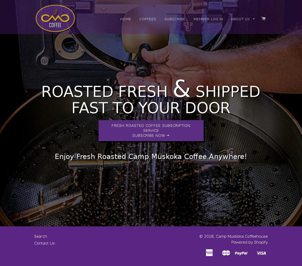 campmuskokacoffee.net shopify website screenshot