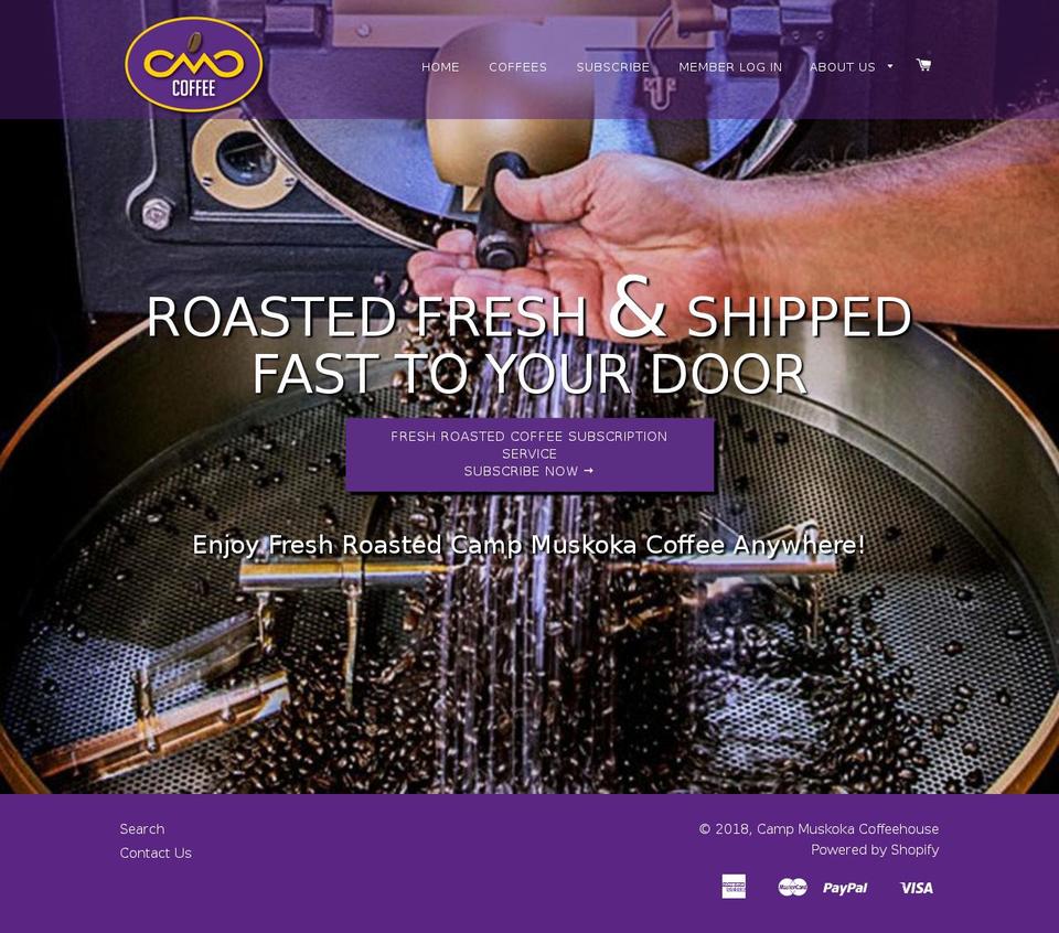 campmuskokacoffeehouse.com — Shopify storefront screenshot