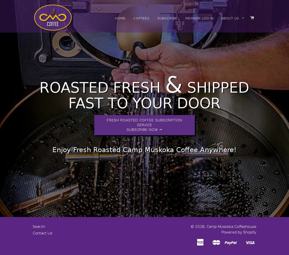 campmuskokacoffeehouse.net shopify website screenshot
