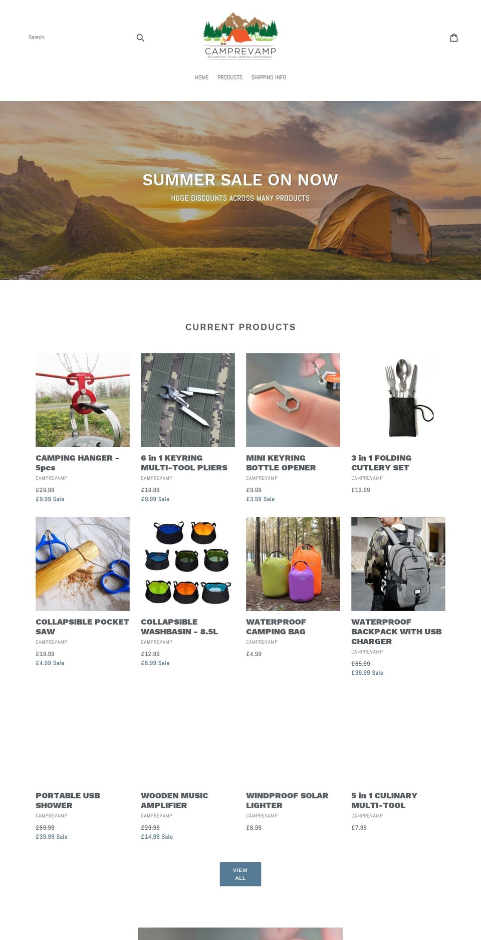 camprevamp.com — Shopify storefront screenshot