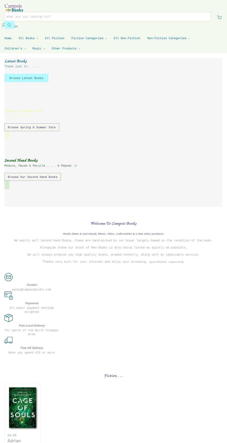 campsiebooks.com — Shopify storefront screenshot