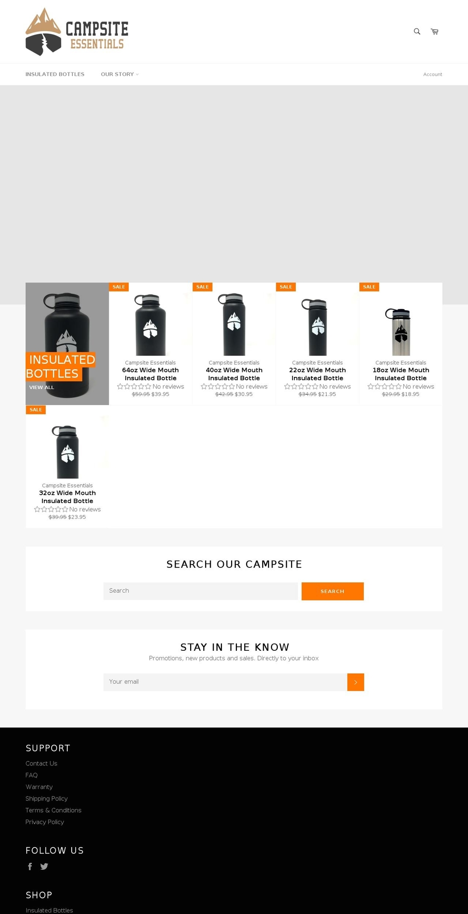 campsiteessentials.com — Shopify storefront screenshot