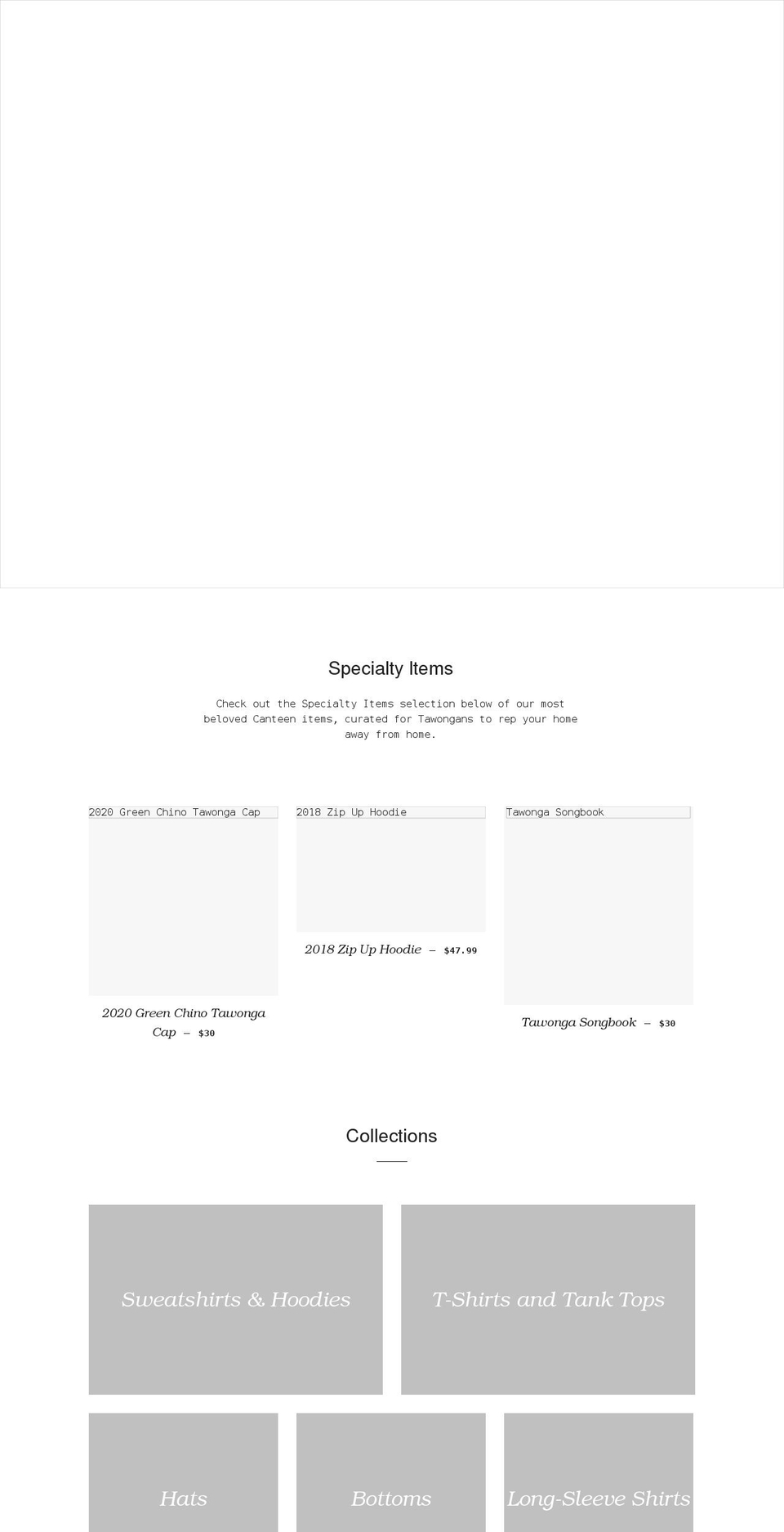 camptawonga.myshopify.com shopify website screenshot