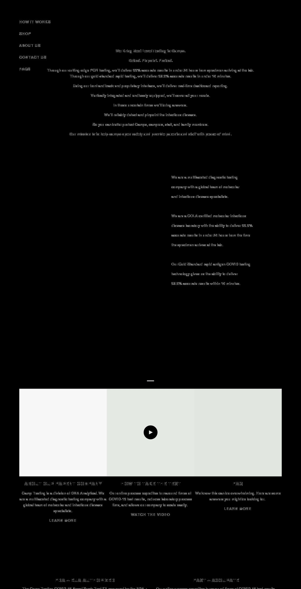 camptesting.com shopify website screenshot