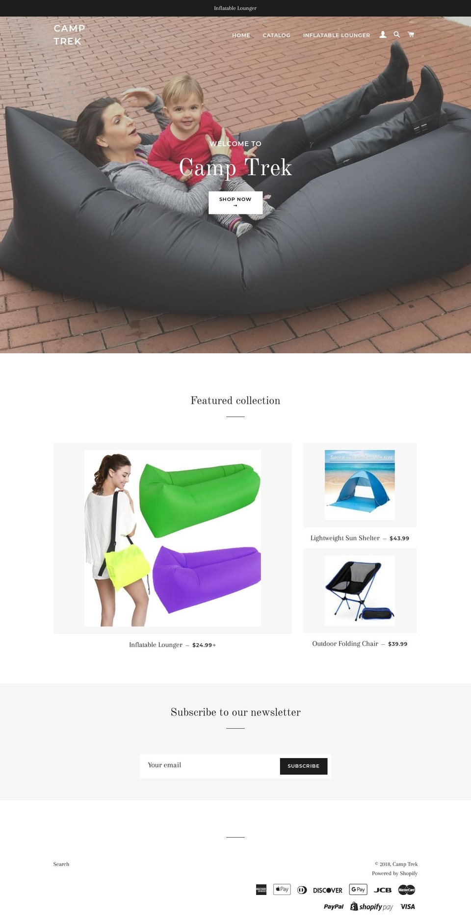 camptrek1.com — Shopify storefront screenshot