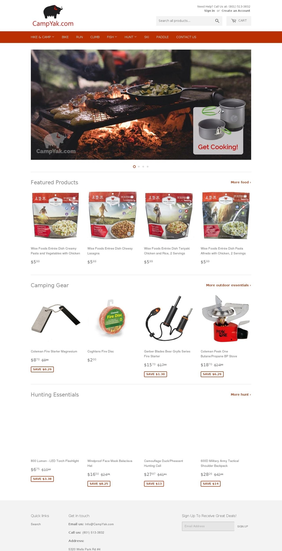 campyak.com — Shopify storefront screenshot