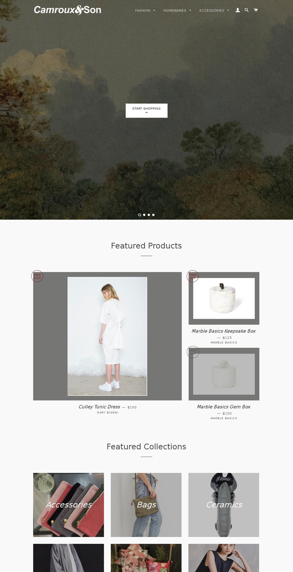 camrouxandson.com shopify website screenshot