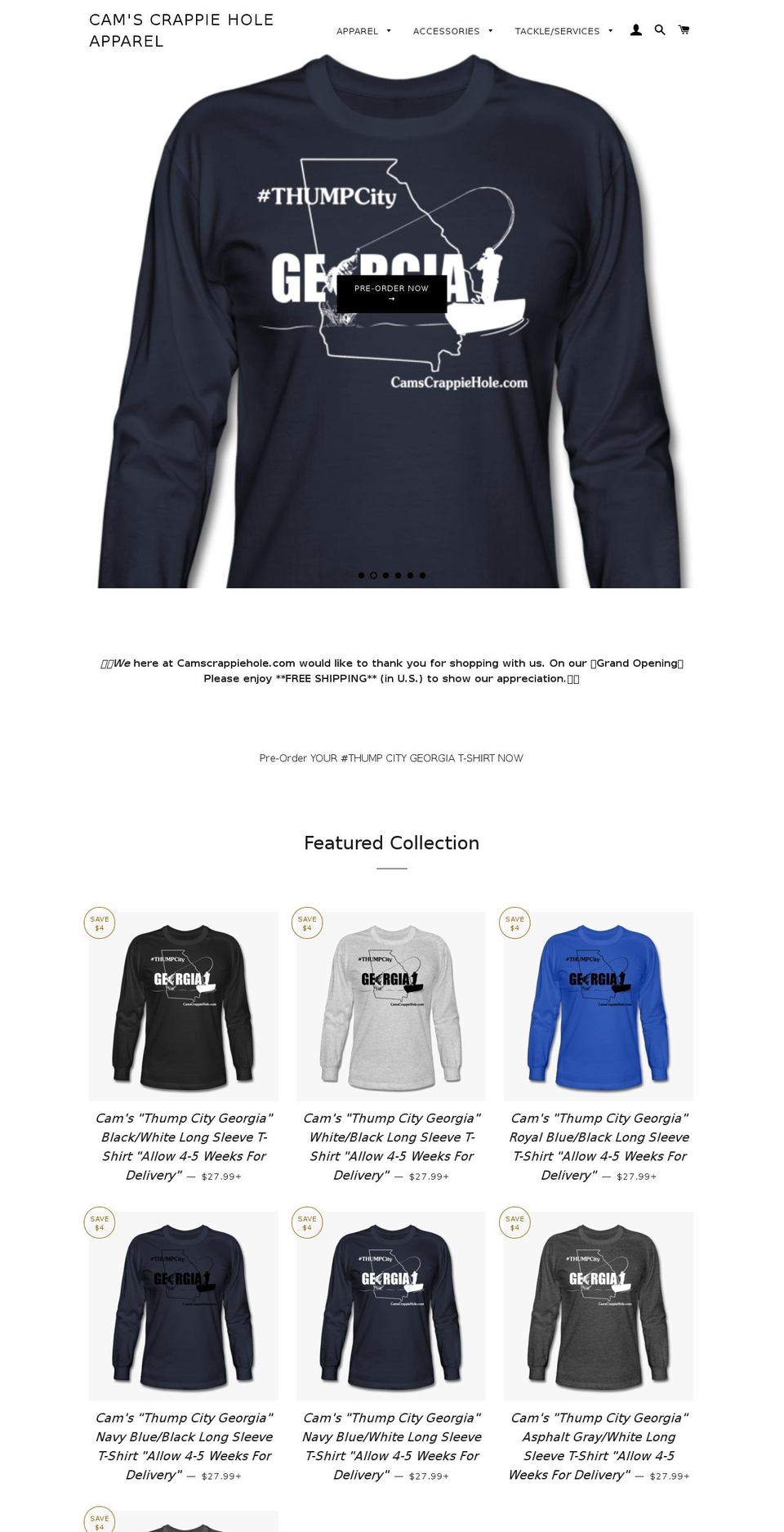 camscrappiehole.com — Shopify storefront screenshot