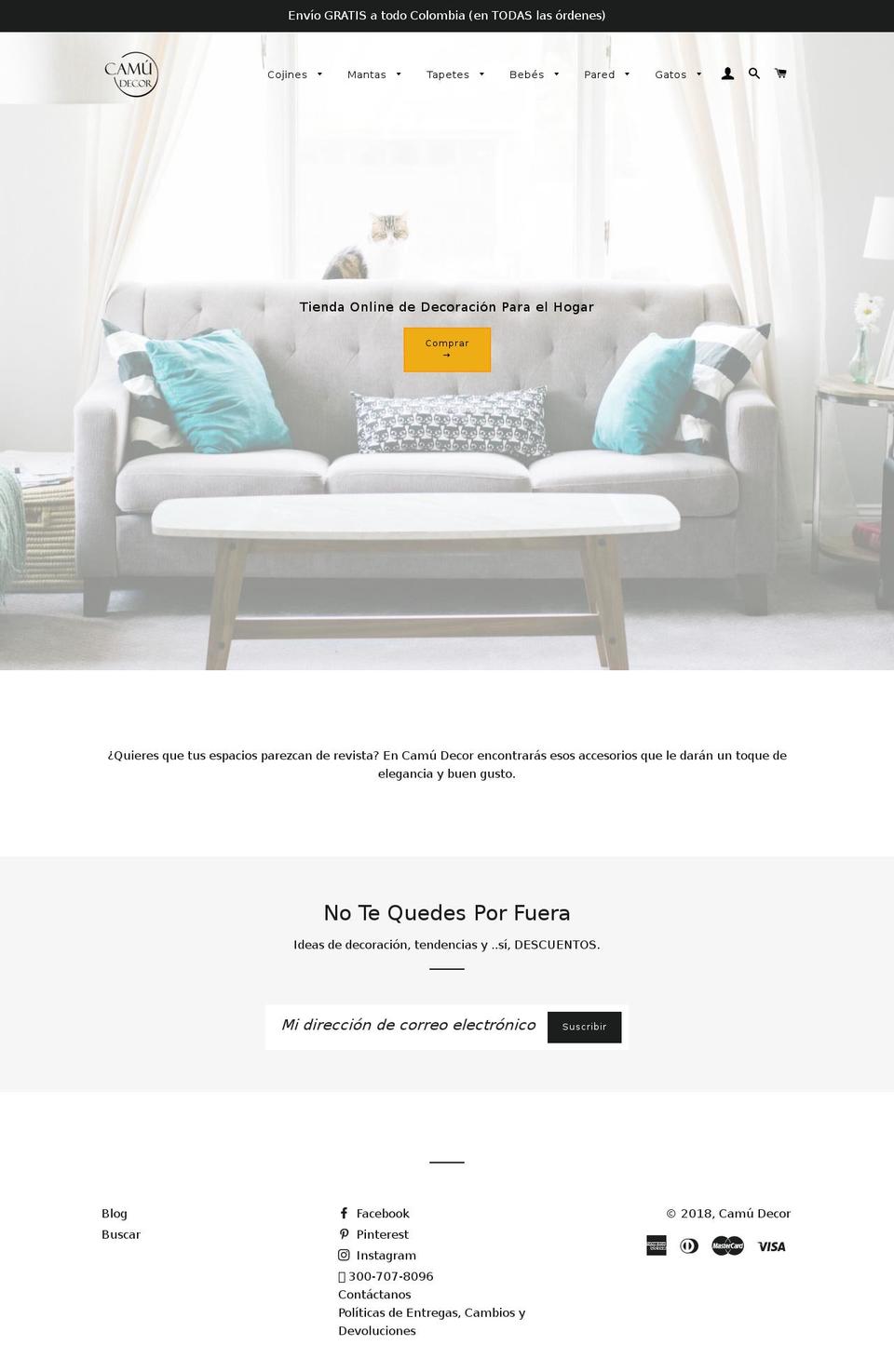 camudecor.com — Shopify storefront screenshot