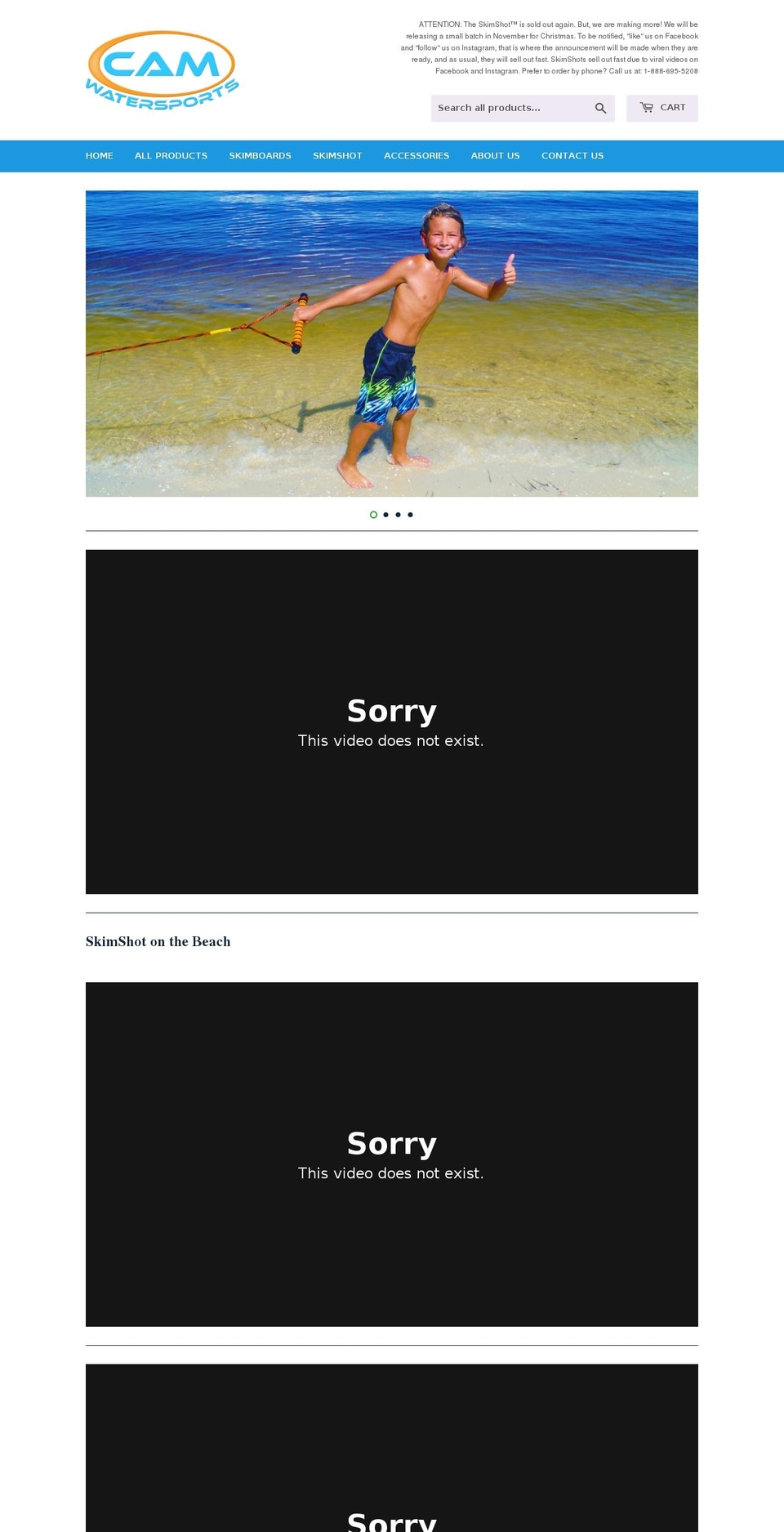 camwatersports.com — Shopify storefront screenshot