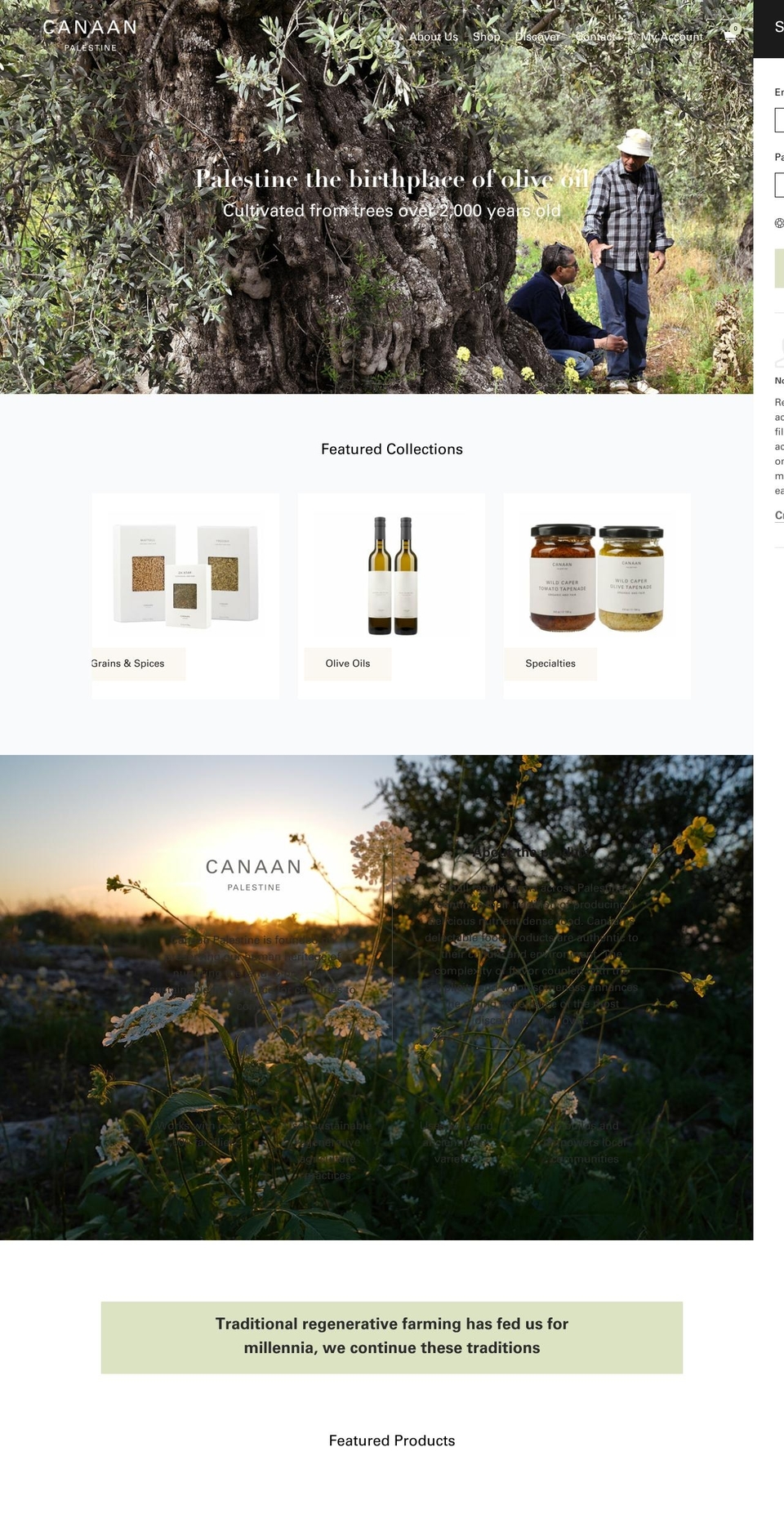 canaanpalestine.com shopify website screenshot