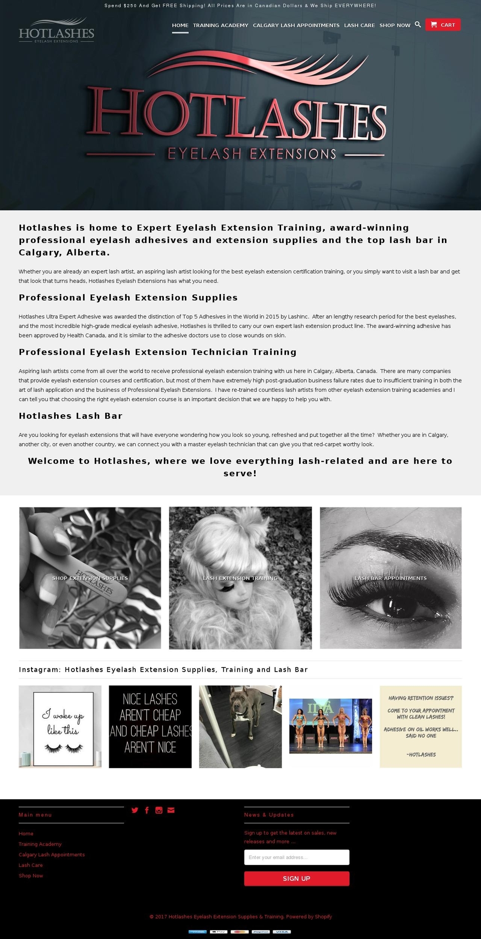 canada-eyelash-extensions.com shopify website screenshot