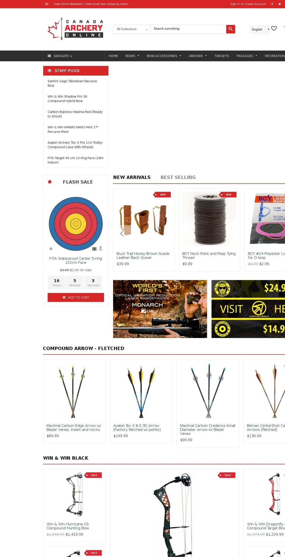 Canada Archery Online (Official) Shopify theme site example canadaarcheryonline.com