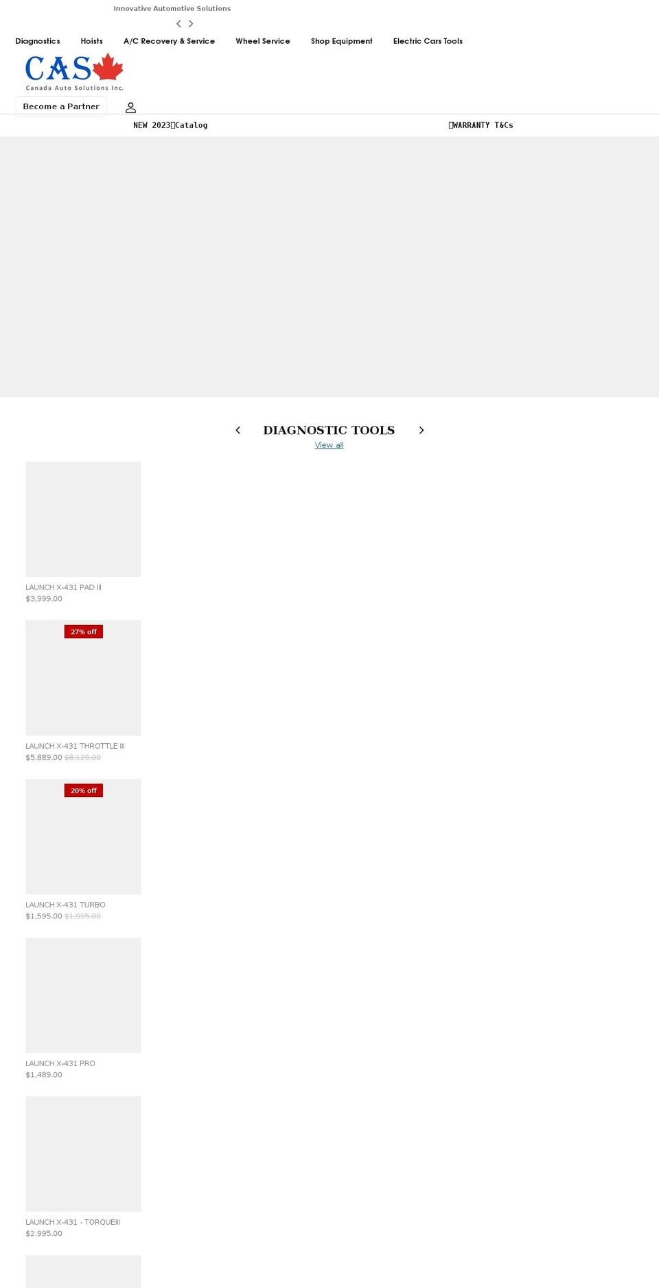 canadaautosolutions.com shopify website screenshot