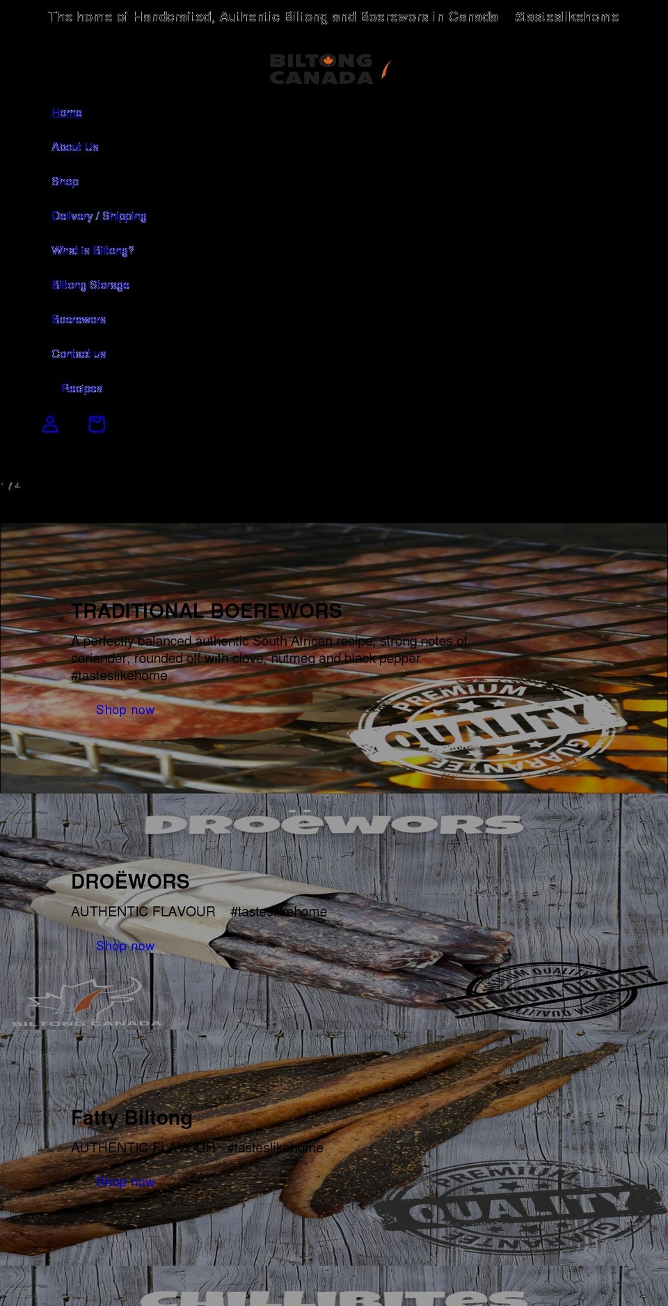 canadabiltong.com shopify website screenshot