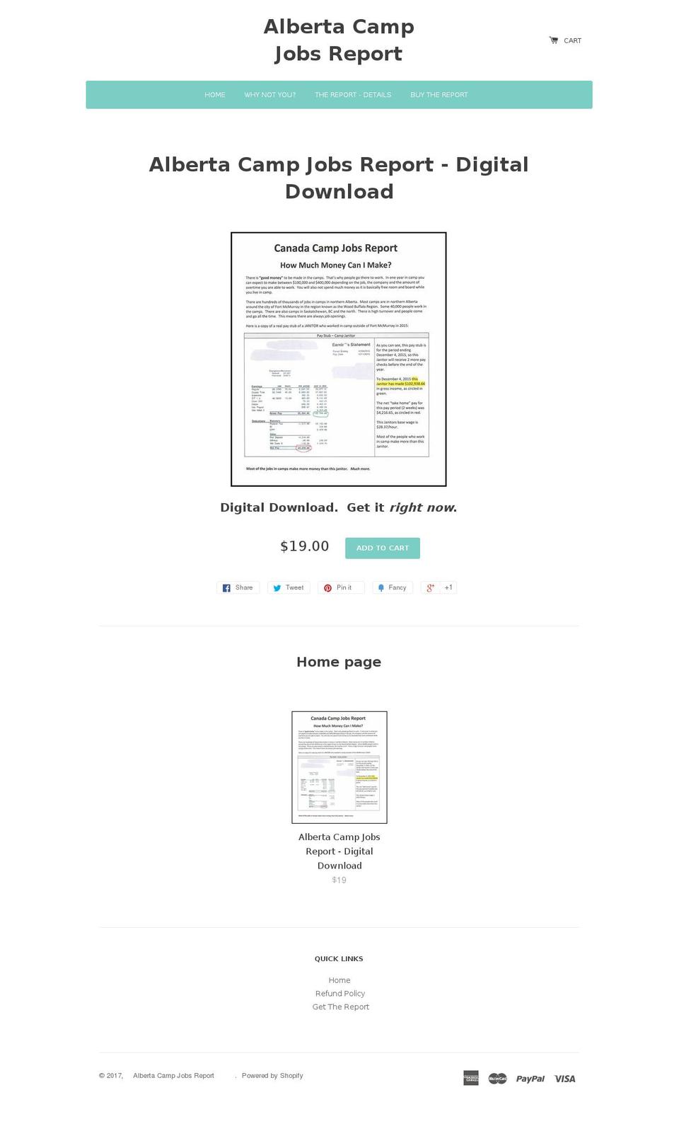 canadacampjobs.com shopify website screenshot