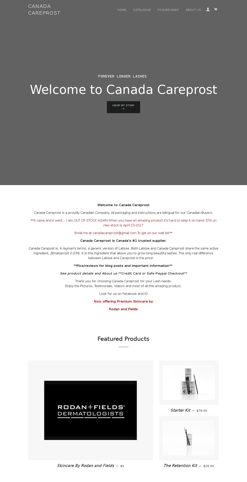 canadacareprost.com shopify website screenshot