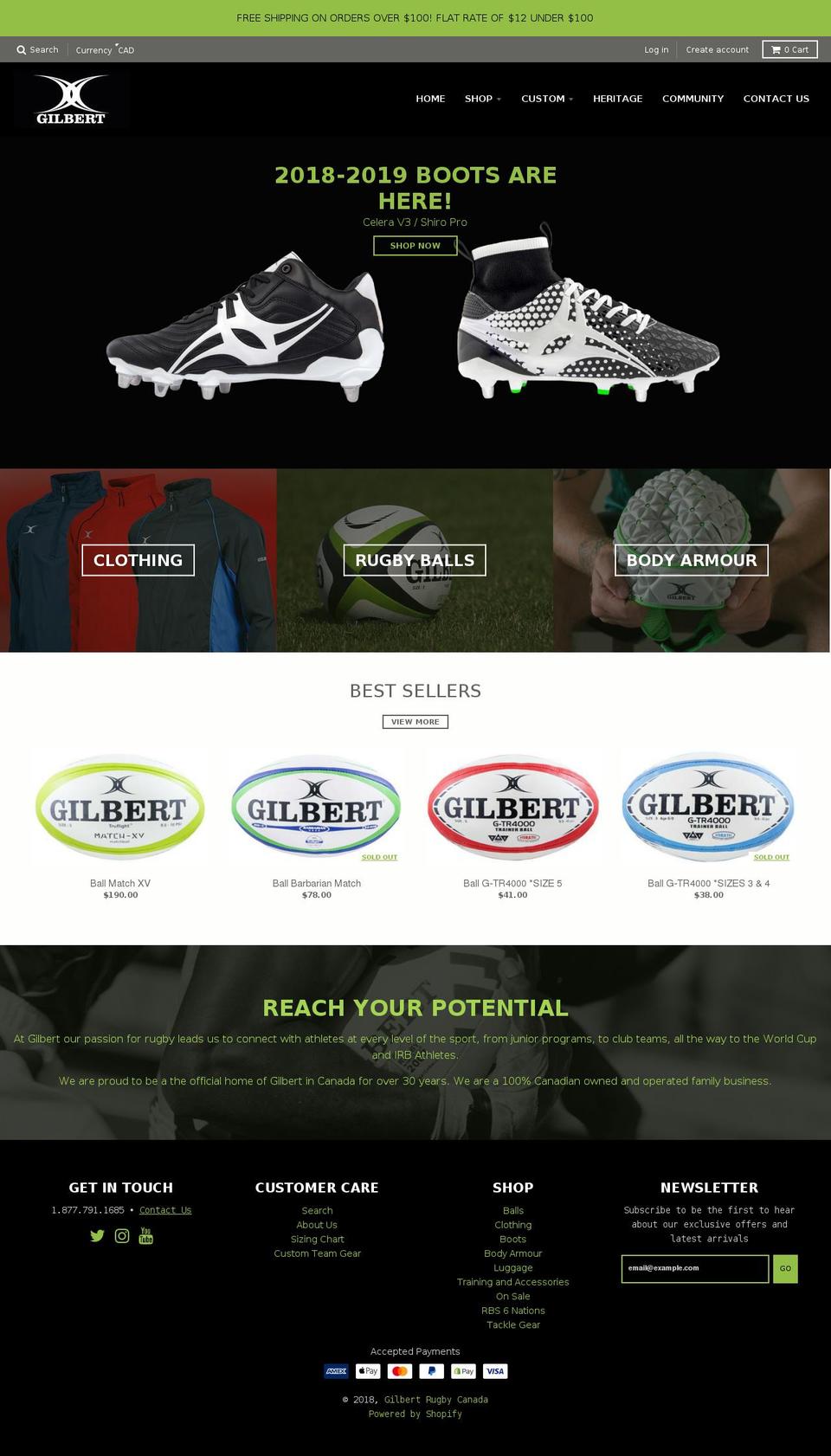 canadacuprugby.ca shopify website screenshot