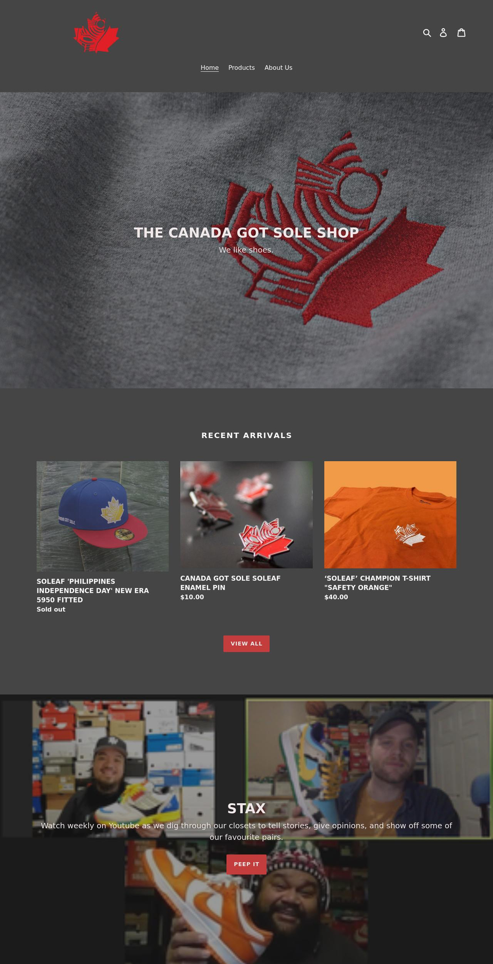 canadagotsole.ca shopify website screenshot