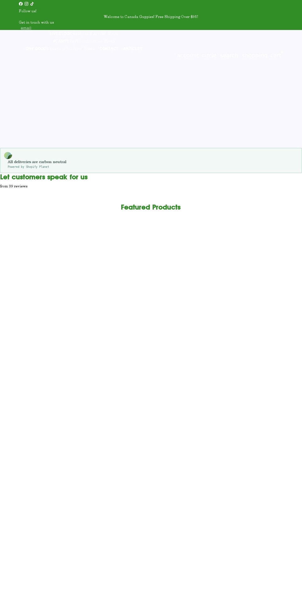 canadaguppies.com shopify website screenshot