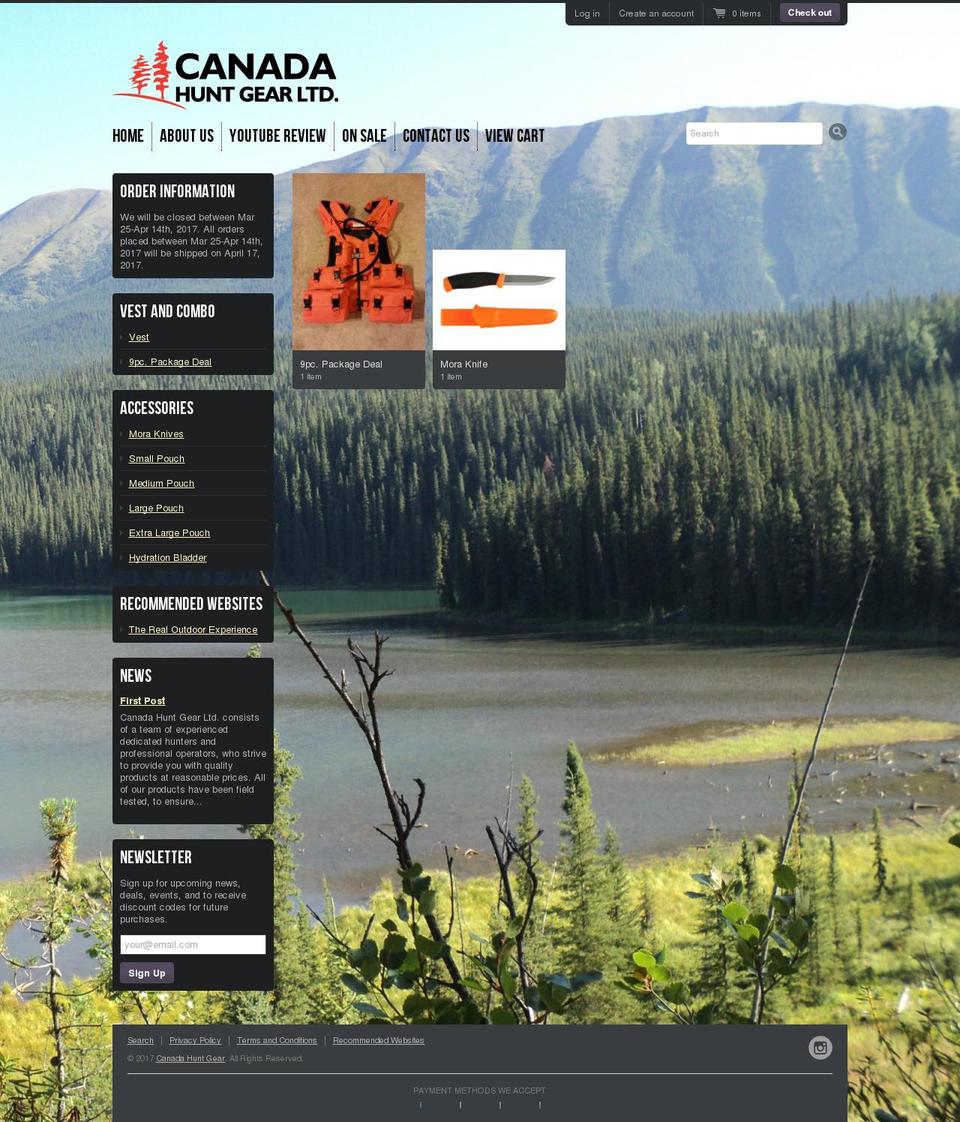 canadahuntgear.com shopify website screenshot