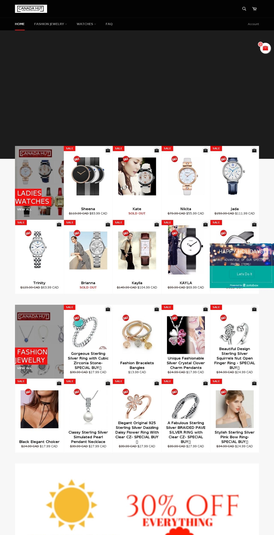 canadahut.com — Shopify storefront screenshot