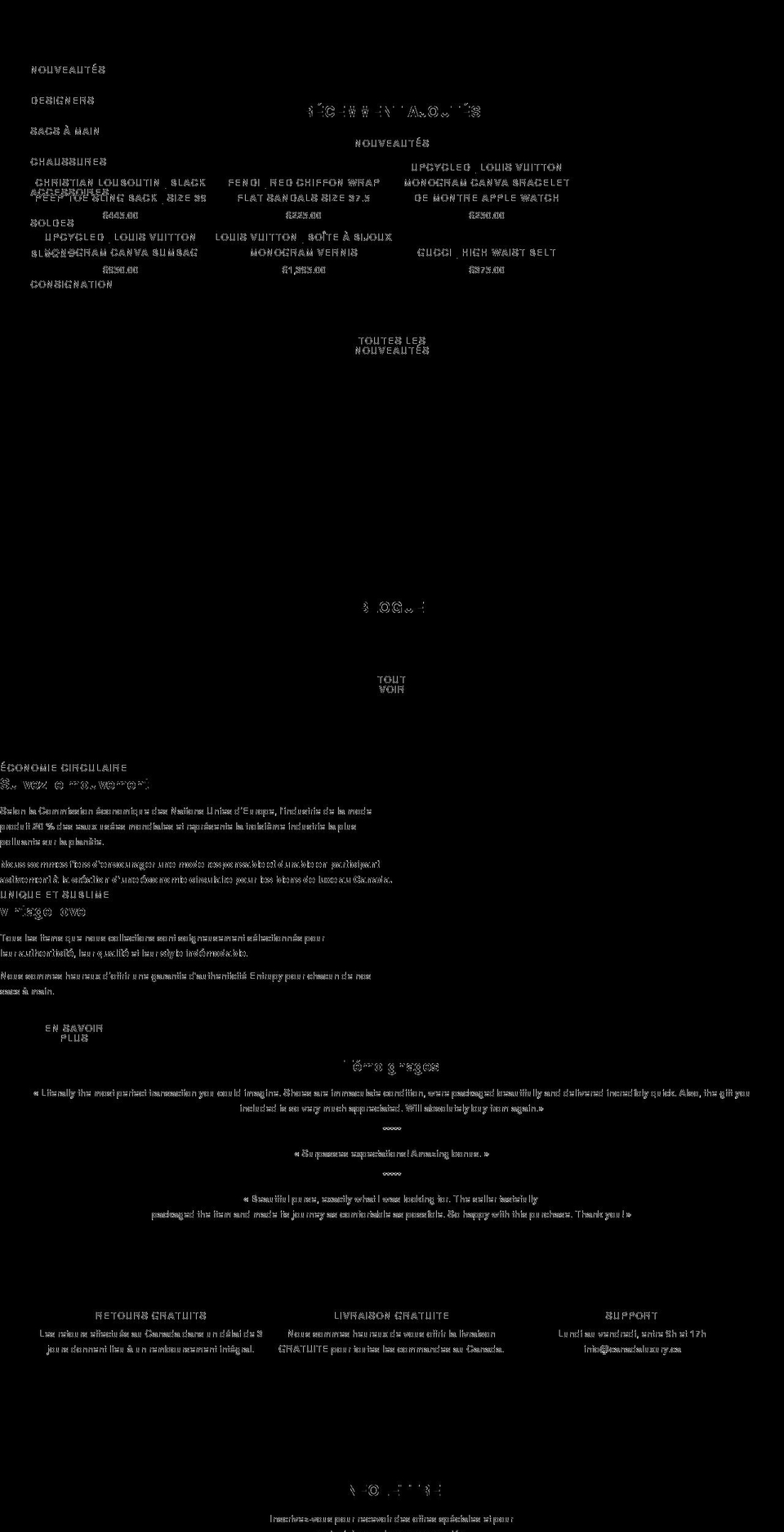 canadaluxury.ca shopify website screenshot