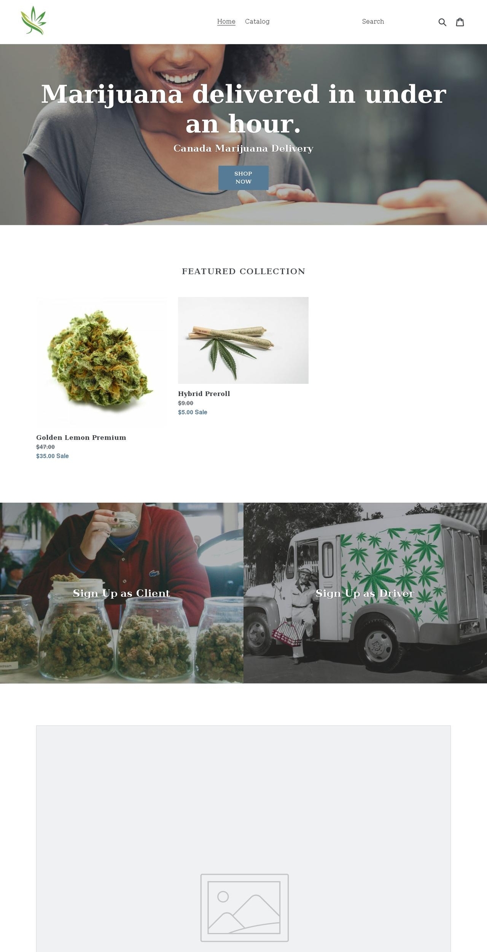 canadamarijuanadelivery.com shopify website screenshot